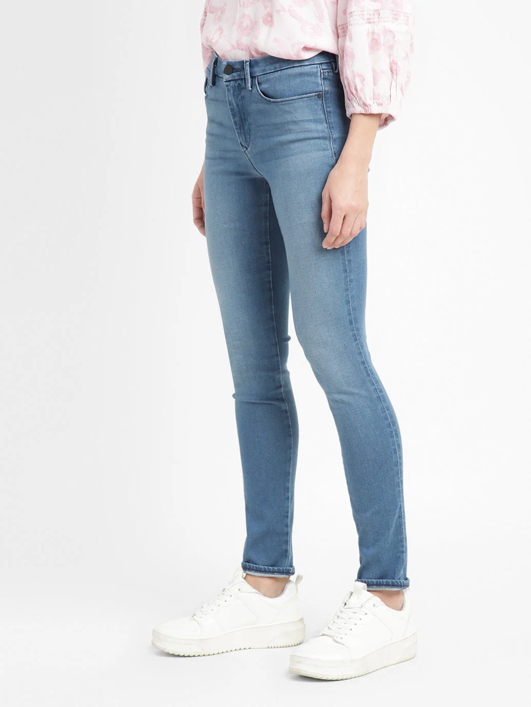 Women's 711 Blue Skinny Fit Mid Rise Jeans - Image 4