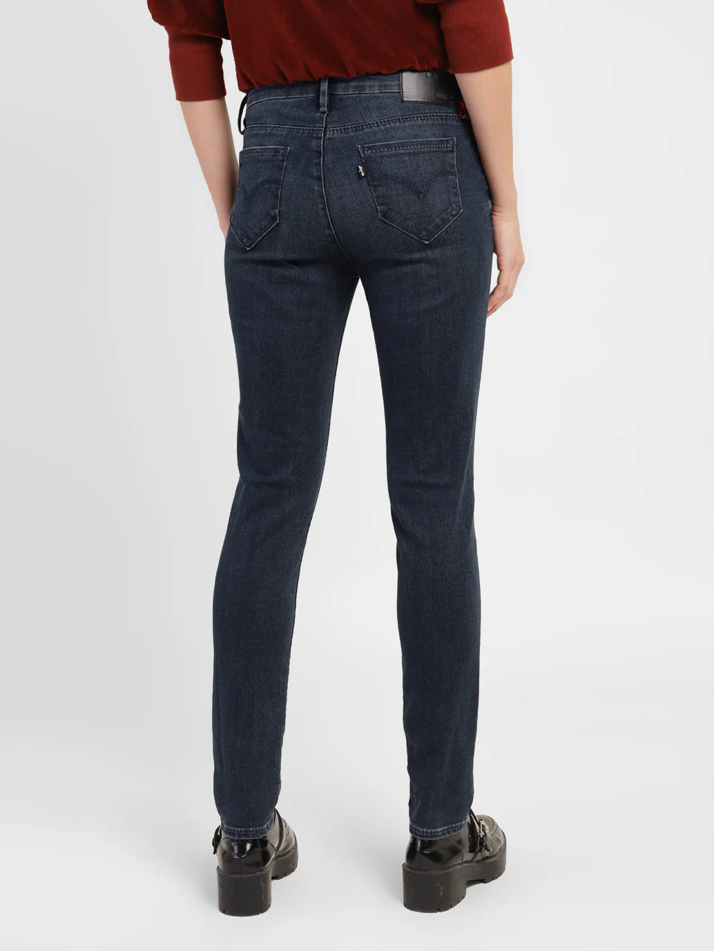 Women's 711 Blue Skinny Fit Mid Rise Jeans - Image 3