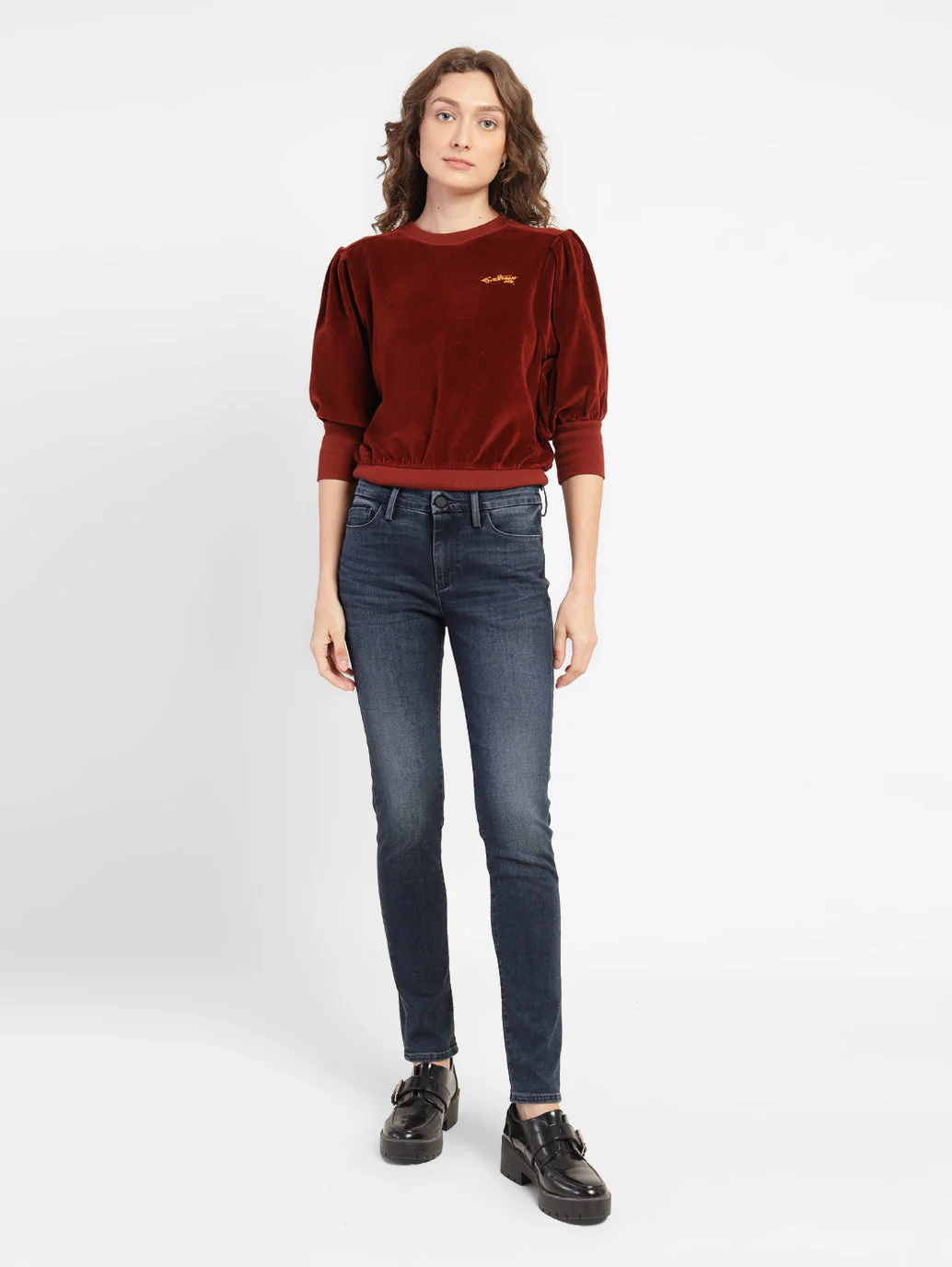 Women's 711 Blue Skinny Fit Mid Rise Jeans - Image 7