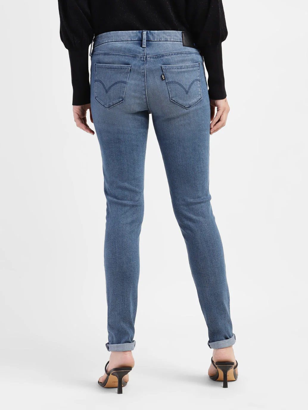 Women's 711 Blue Skinny Fit Mid Rise Jeans - Image 3