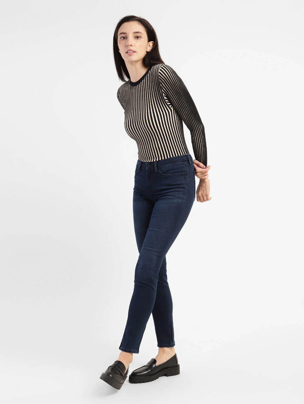 Women's 711 Blue Skinny Fit Mid Rise Jeans - Image 2