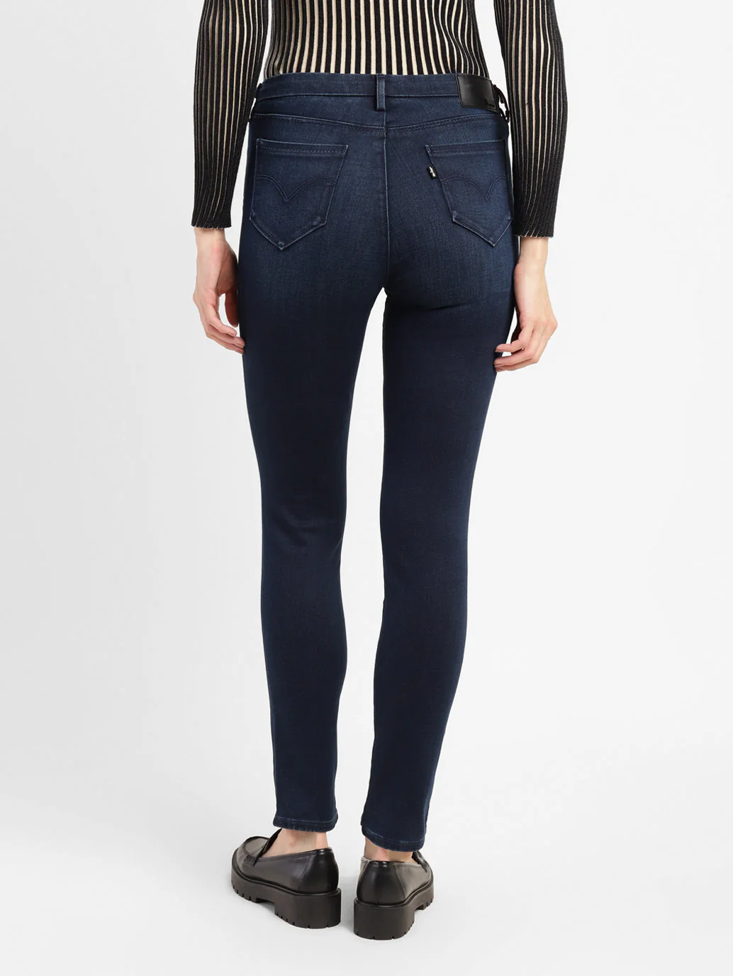 Women's 711 Blue Skinny Fit Mid Rise Jeans - Image 3