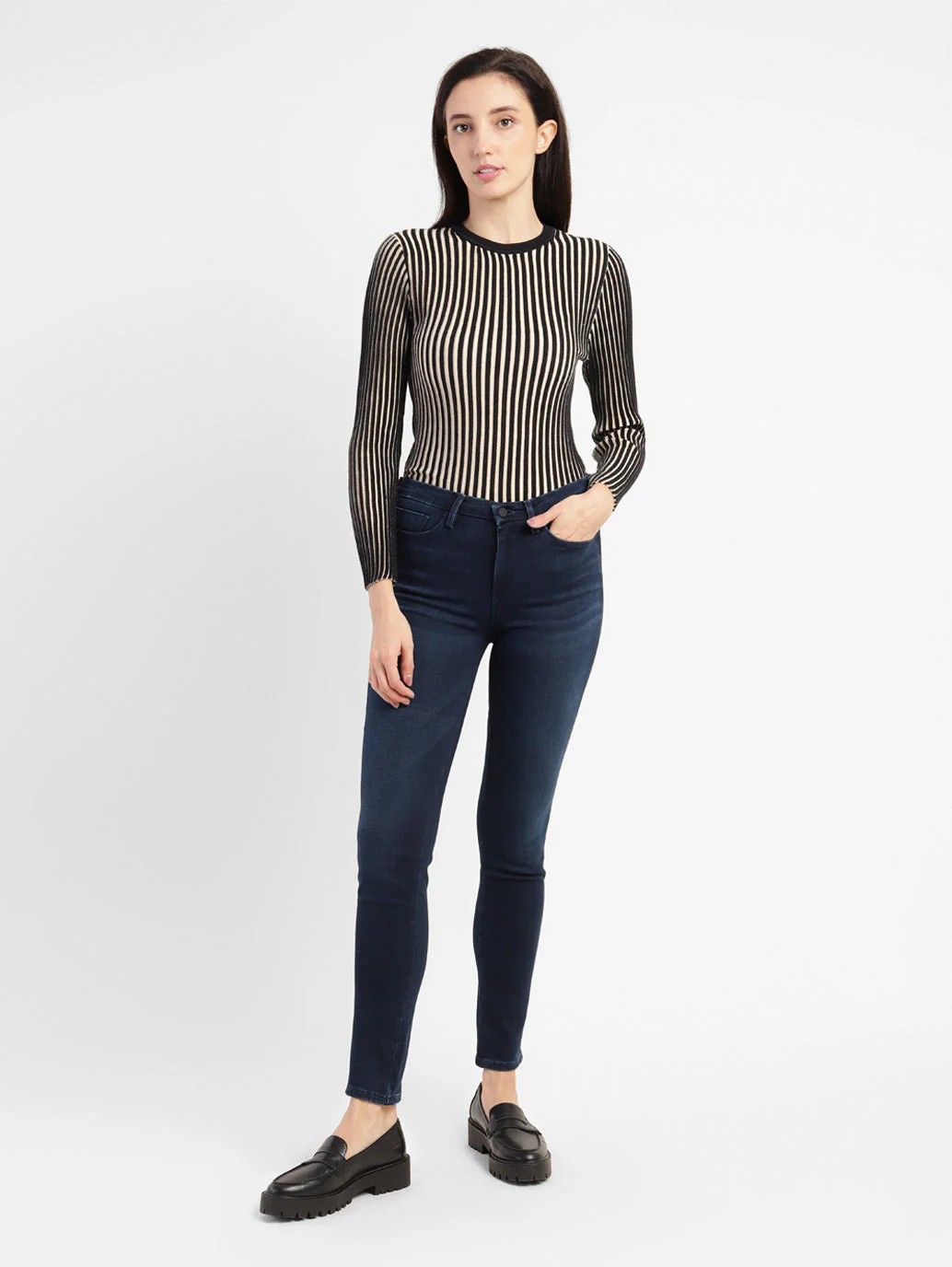 Women's 711 Blue Skinny Fit Mid Rise Jeans - Image 6