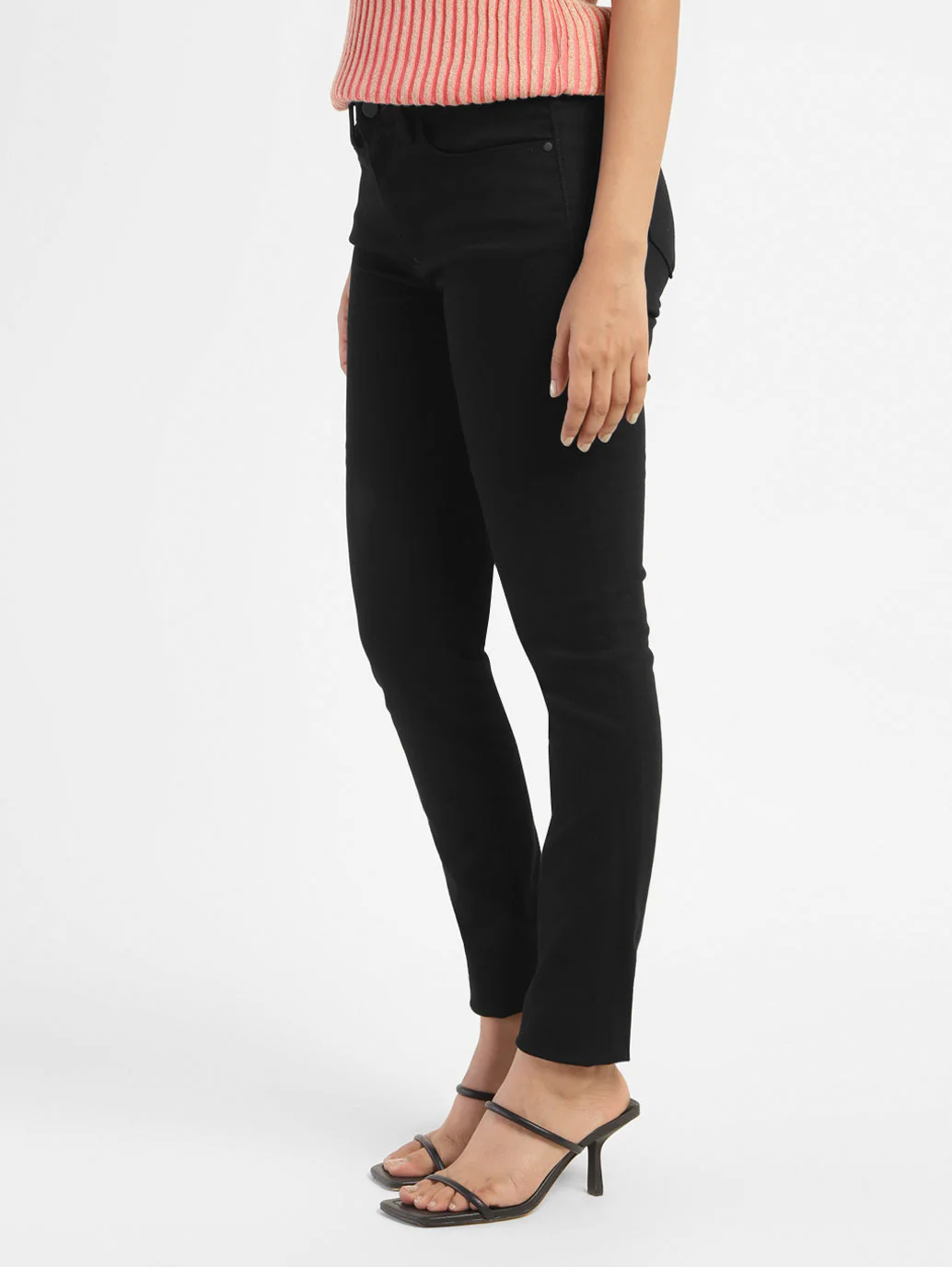 Women's 711 Black Skinny Fit Mid Rise Jeans - Image 4