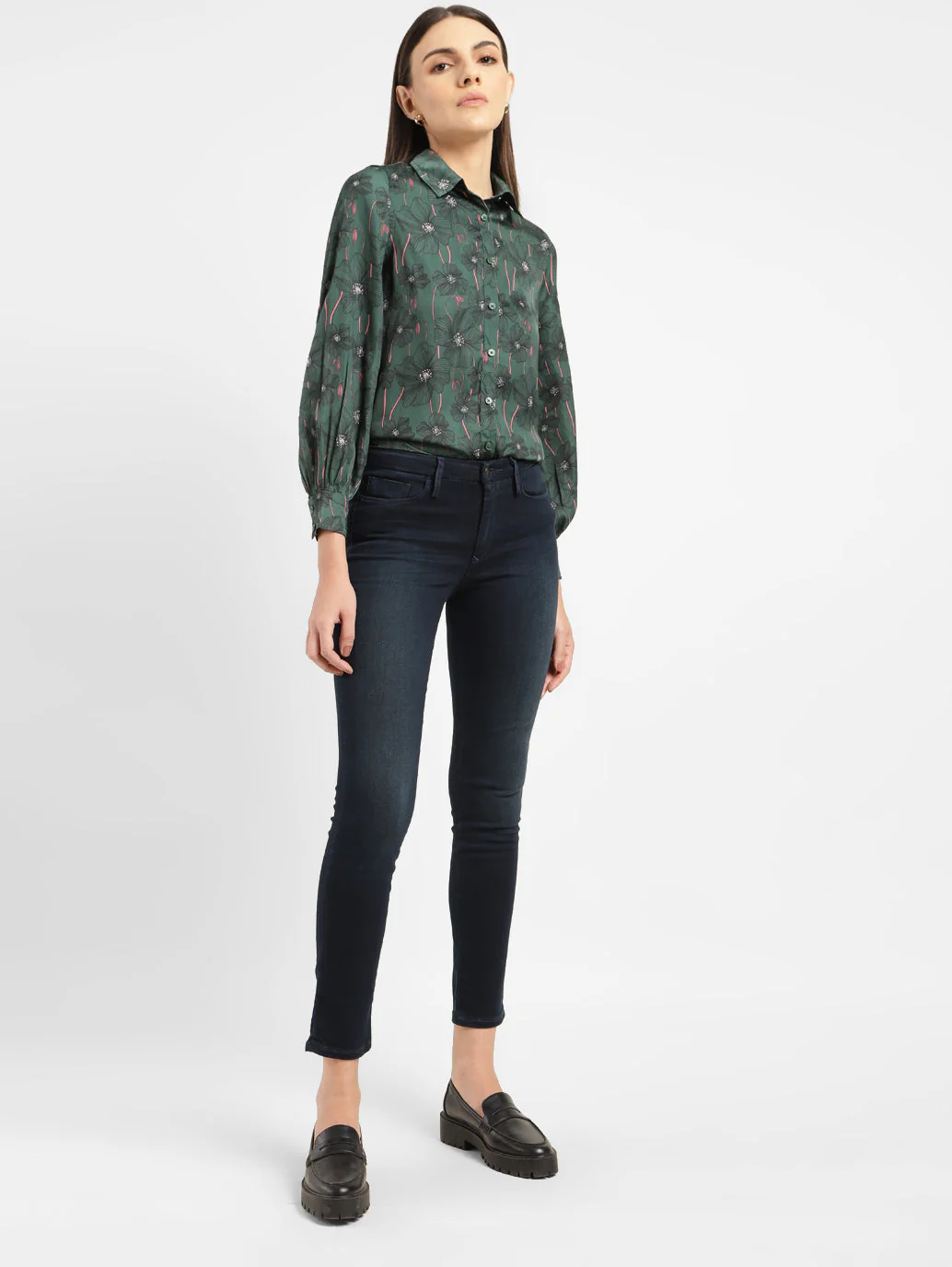 Women's 711 Blue Skinny Fit Mid Rise Jeans - Image 2