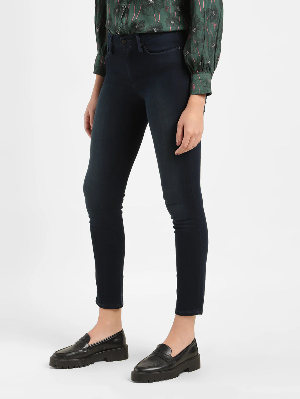 Women's 711 Blue Skinny Fit Mid Rise Jeans - Image 4