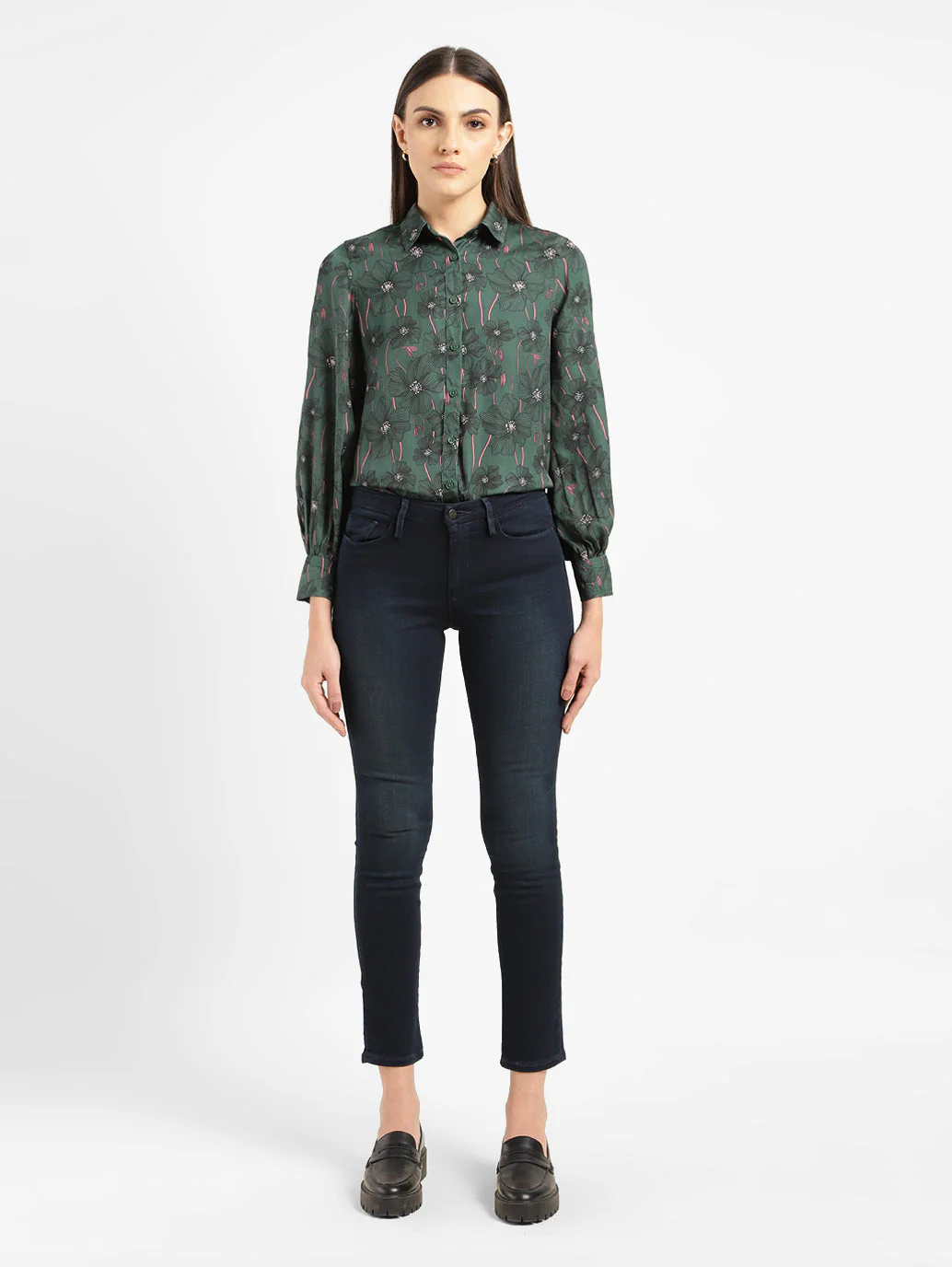 Women's 711 Blue Skinny Fit Mid Rise Jeans - Image 7