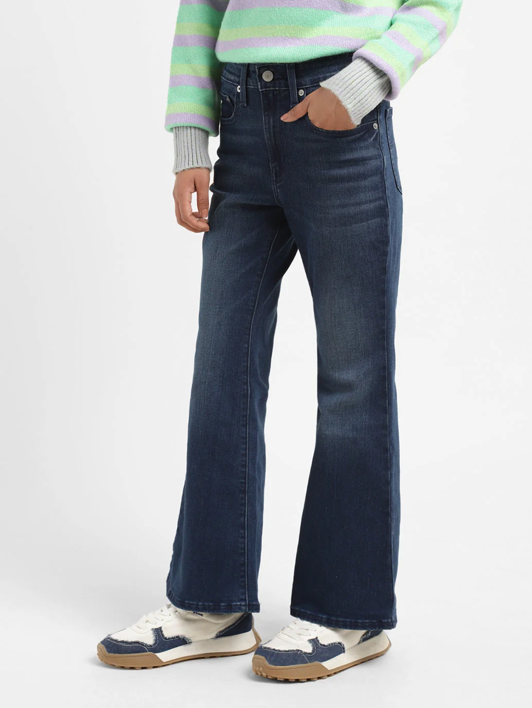 Women's 726 Indigo Flared Fit High Rise Jeans - Image 5