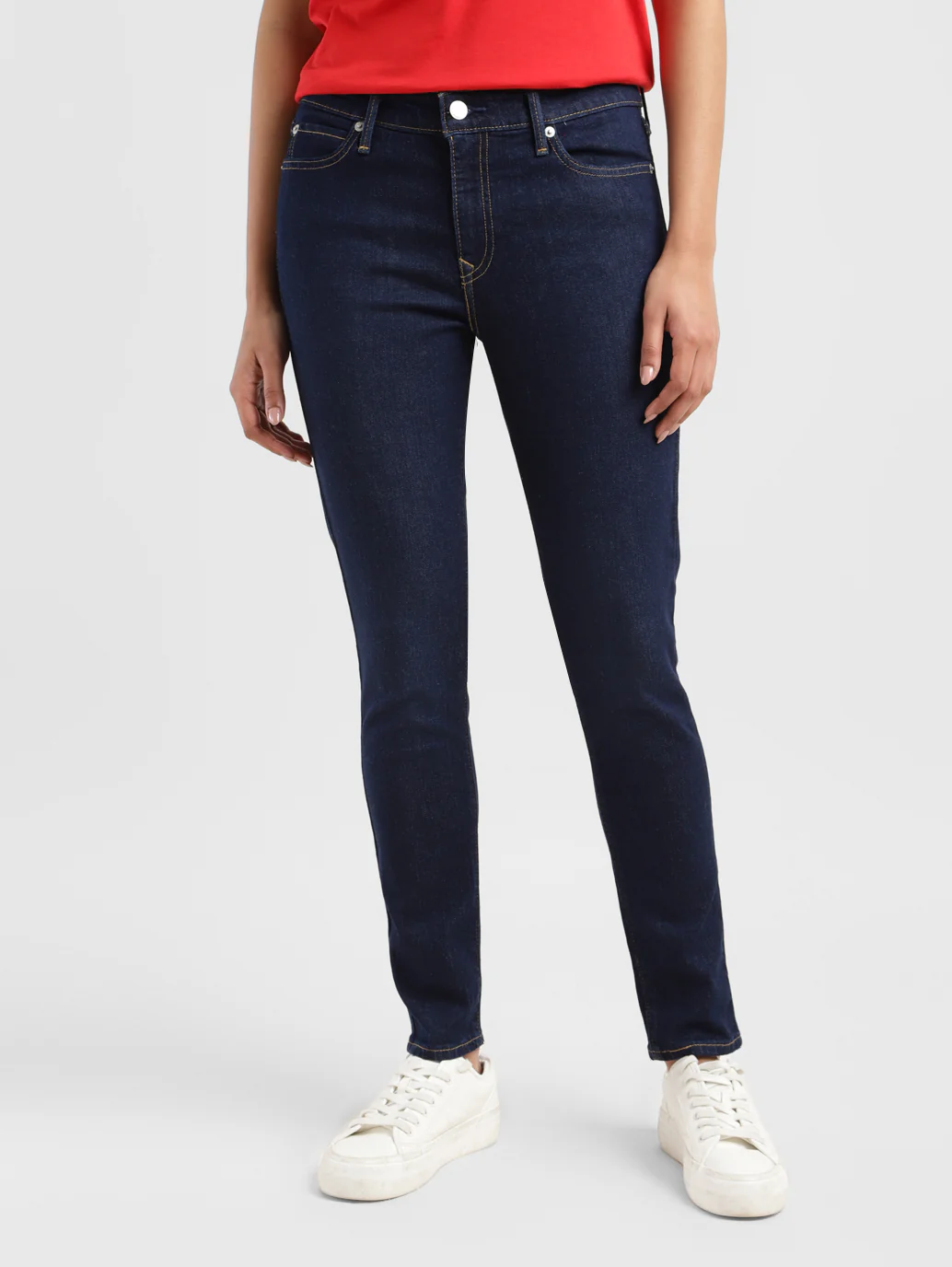 Women's 711 Indigo Skinny Fit Mid Rise Jeans - Image 2