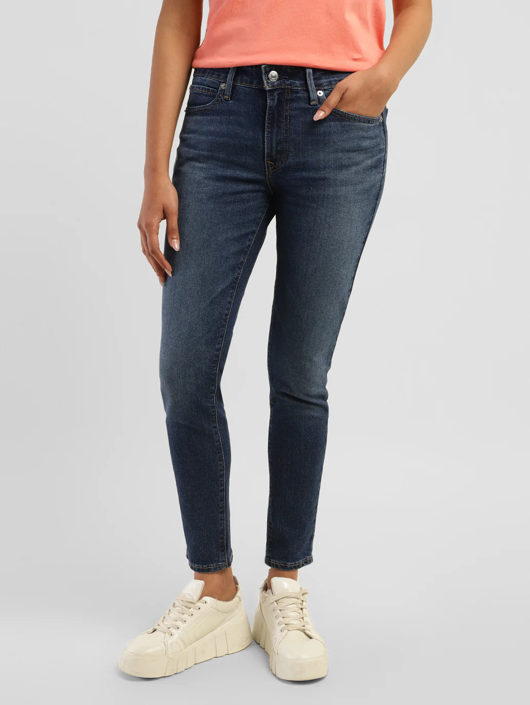Women's 711 Blue Skinny Fit Mid Rise Jeans - Image 2