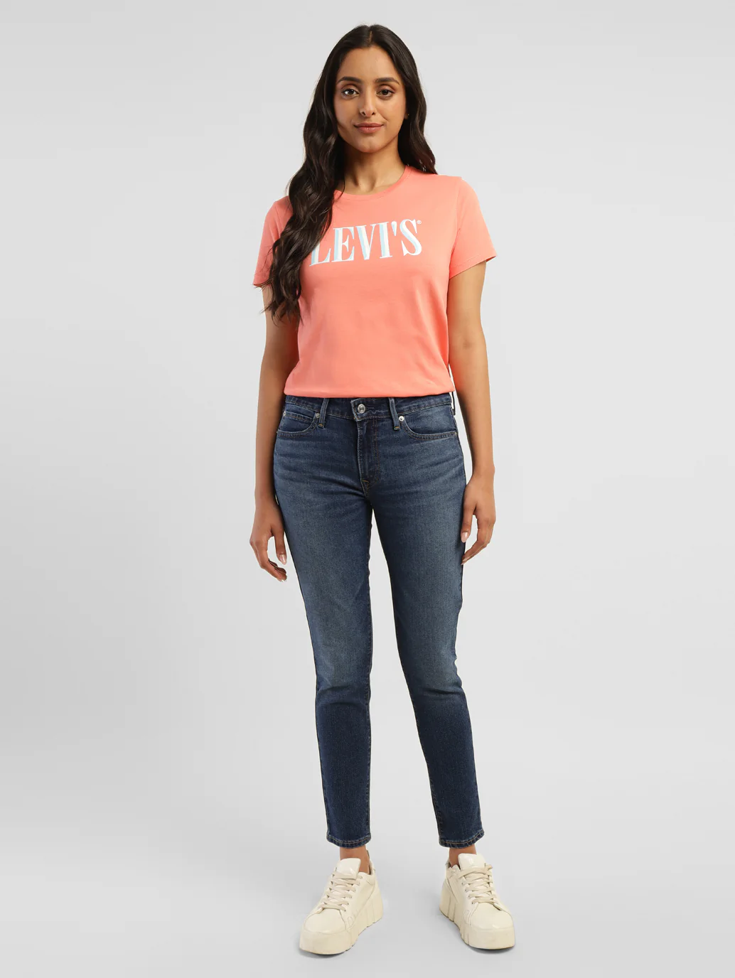 Women's 711 Blue Skinny Fit Mid Rise Jeans - Image 9