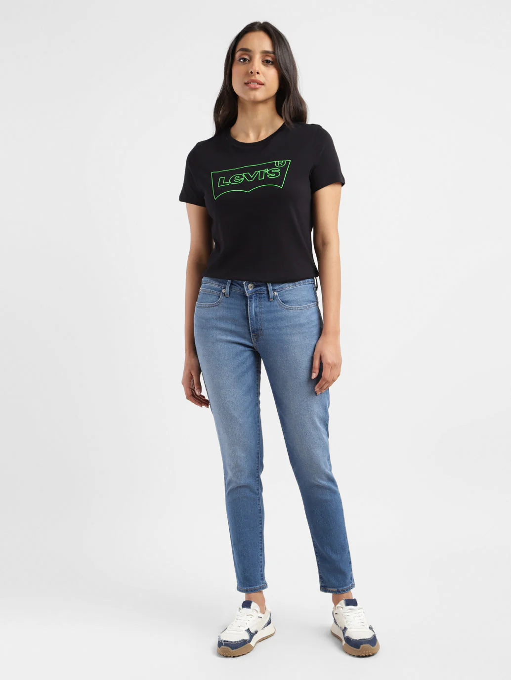 Women's 711 Blue Skinny Fit Mid Rise Jeans