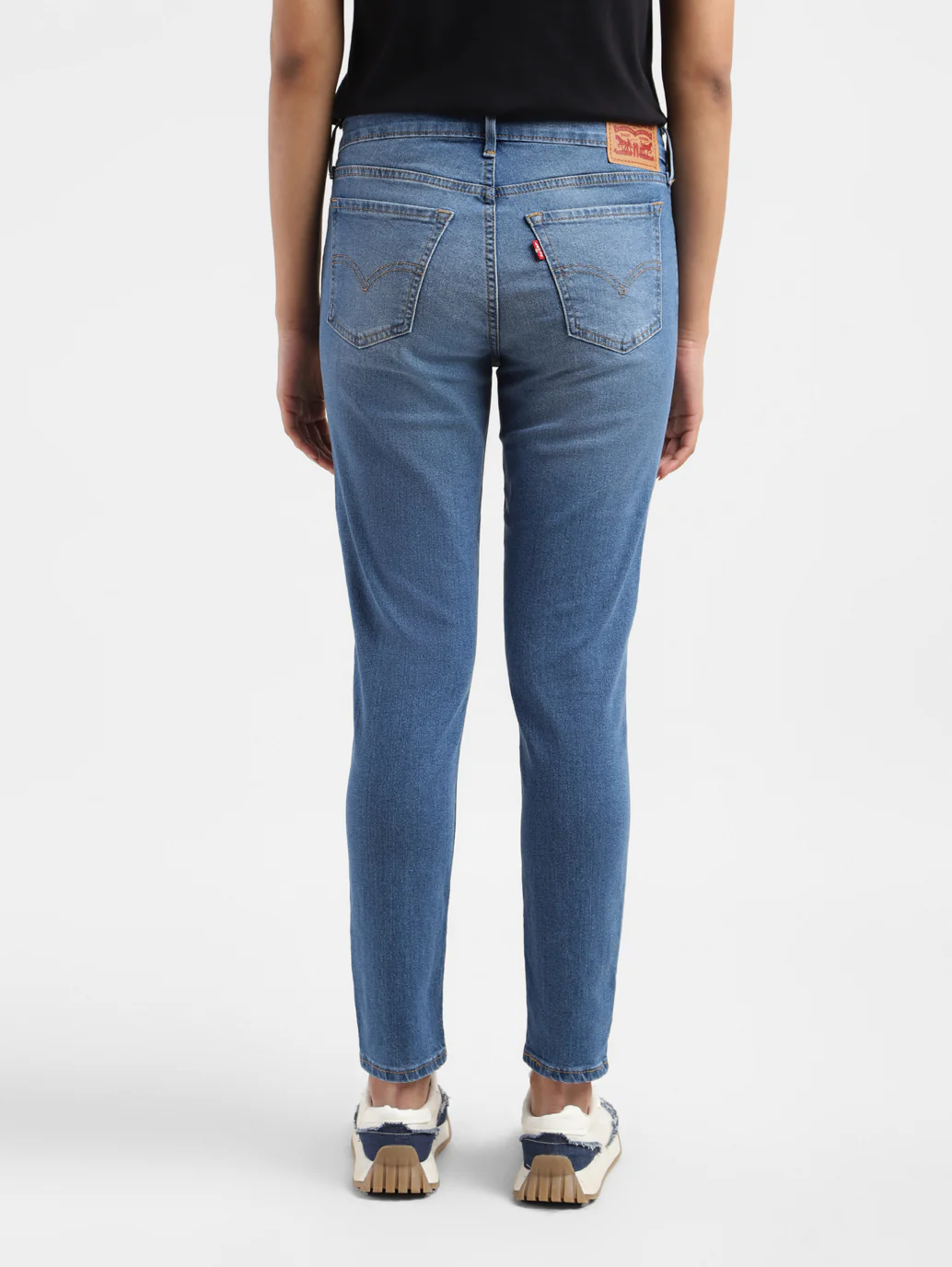Women's 711 Blue Skinny Fit Mid Rise Jeans - Image 3