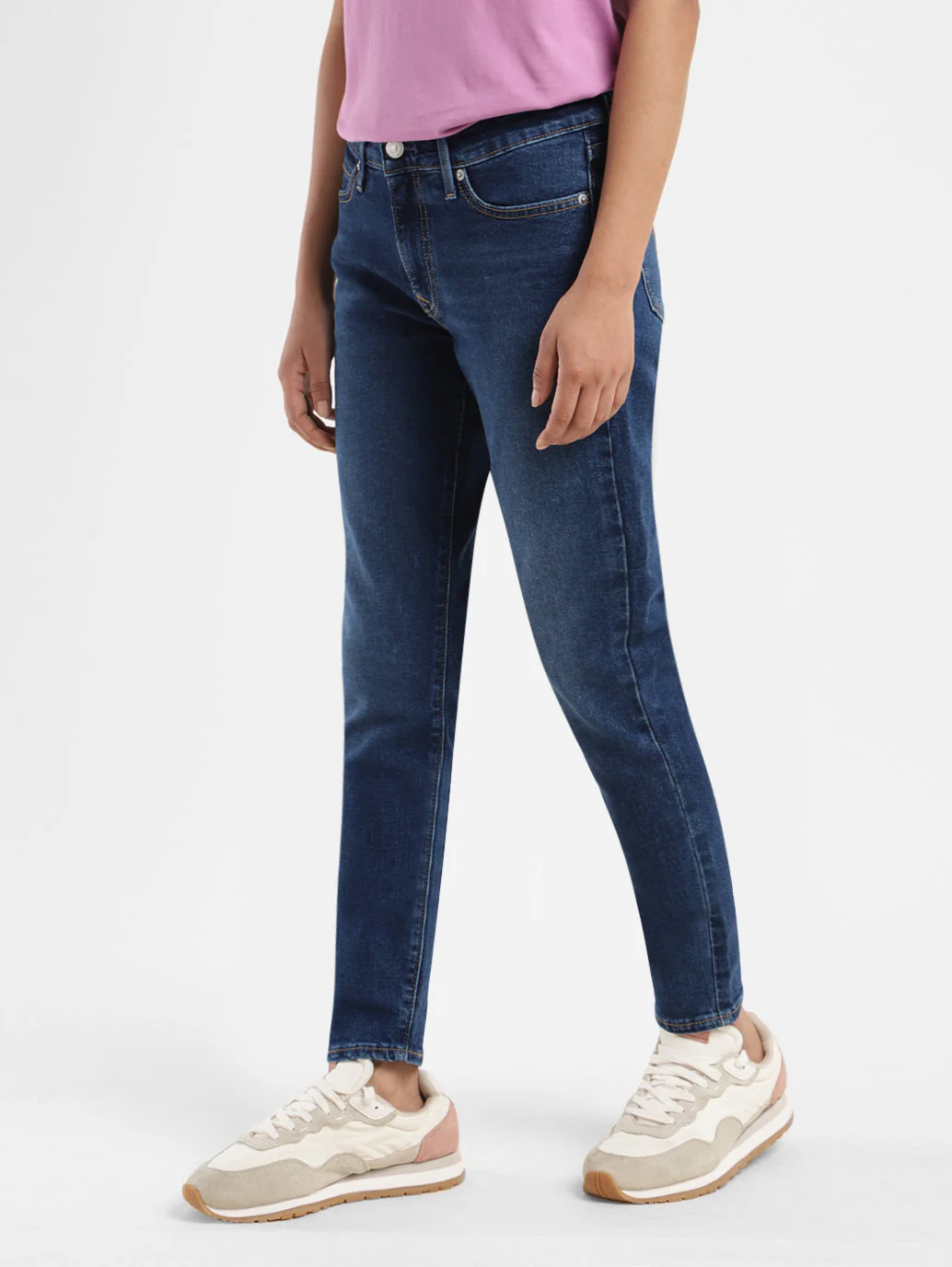 Women's 711 Blue Skinny Fit Mid Rise Jeans - Image 4