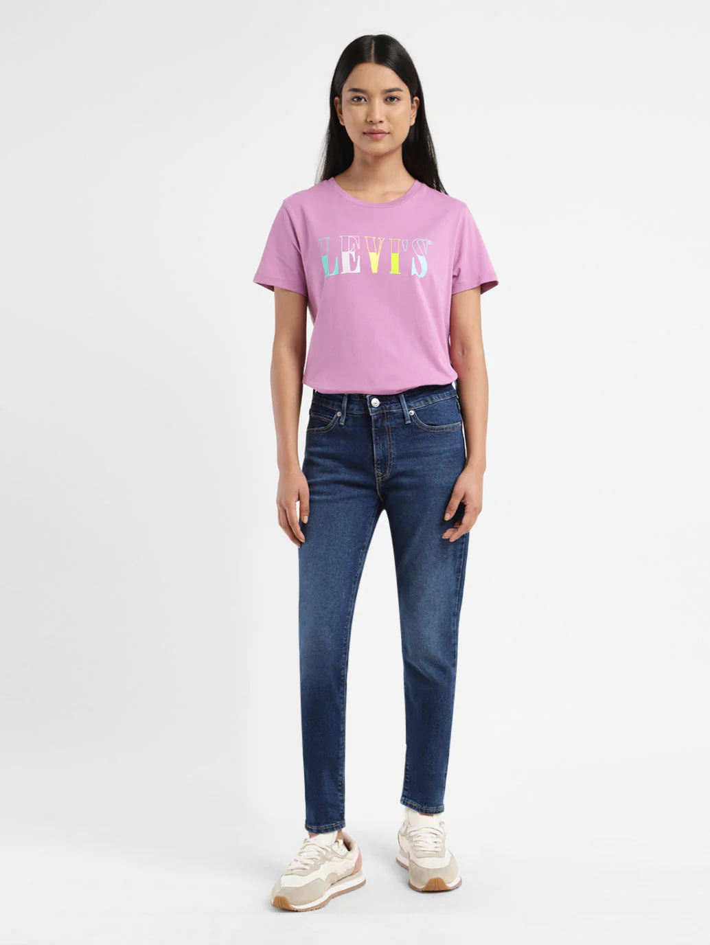 Women's 711 Blue Skinny Fit Mid Rise Jeans - Image 7