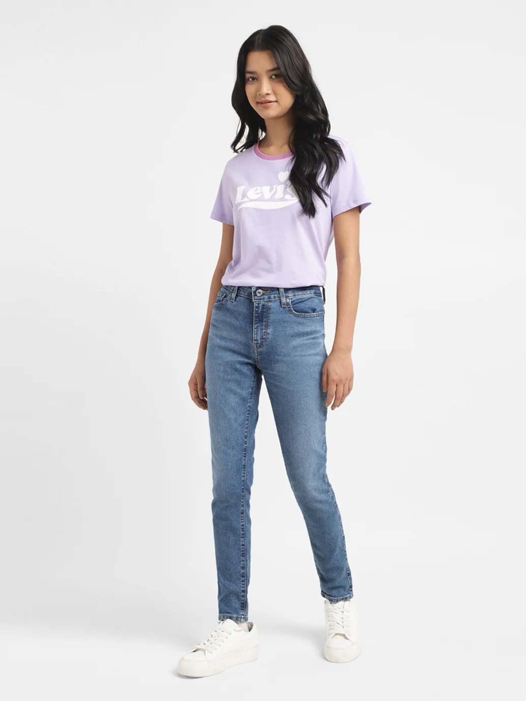 Women's 711 Blue Skinny Fit Mid Rise Jeans