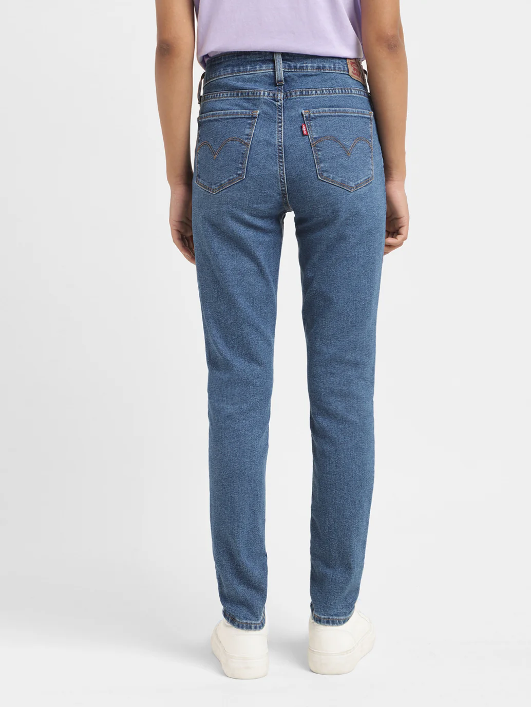 Women's 711 Blue Skinny Fit Mid Rise Jeans - Image 3