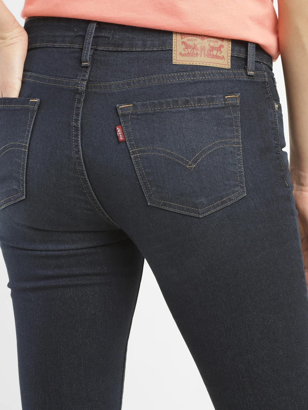 Women's 711 Blue Skinny Fit Mid Rise Jeans - Image 6