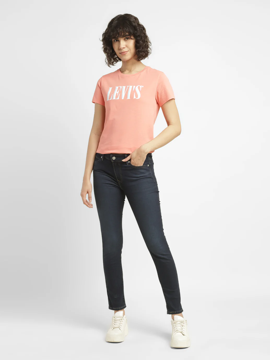 Women's 711 Blue Skinny Fit Mid Rise Jeans - Image 7
