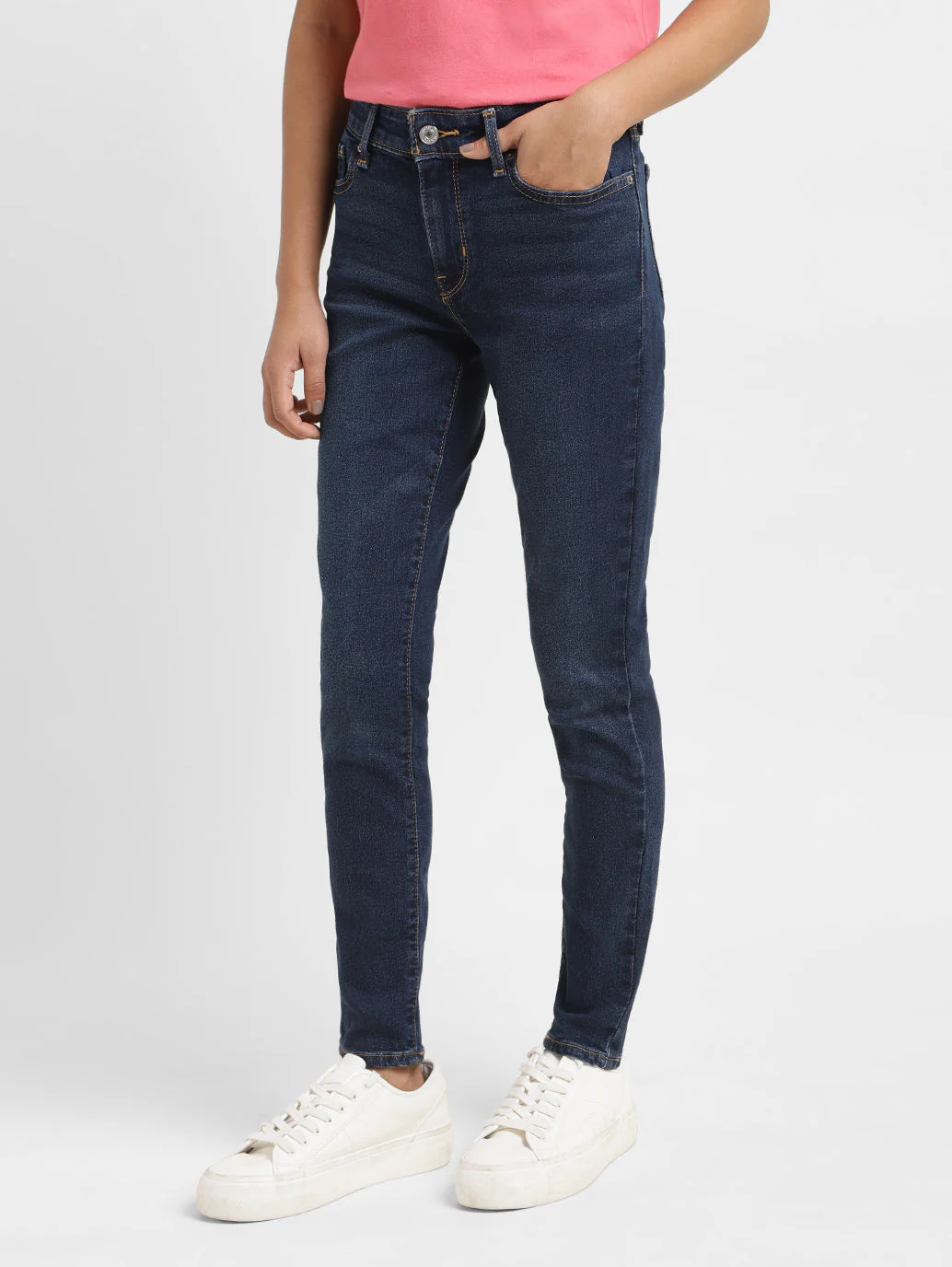 Women's 711 Blue Skinny Fit Mid Rise Jeans - Image 4