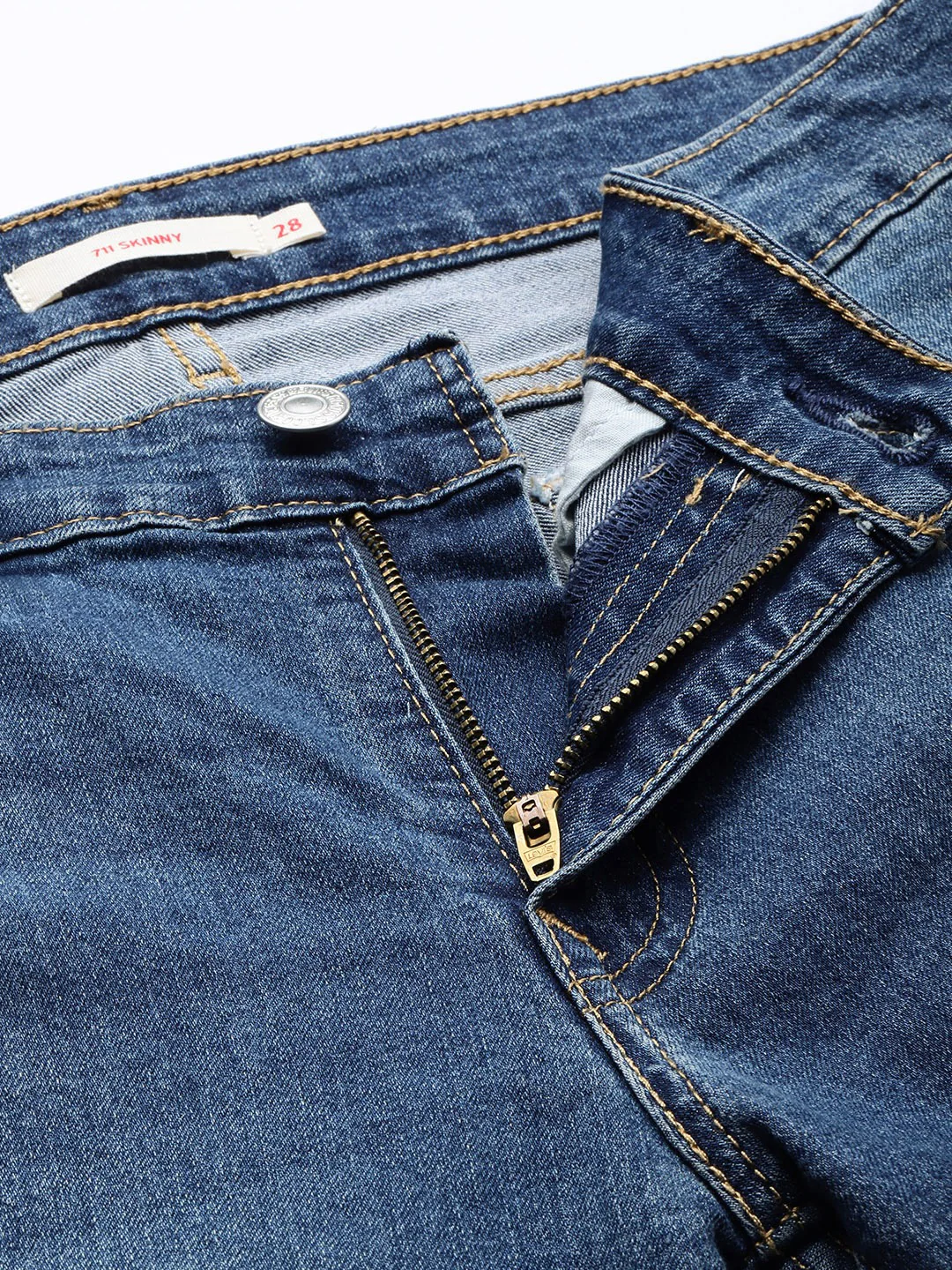 Women's 711 Blue Skinny Fit Mid Rise Jeans - Image 5