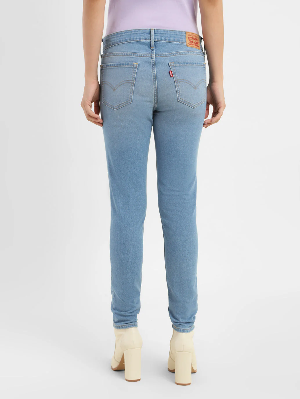 Women's 711 Blue Skinny Fit Mid Rise Jeans - Image 3