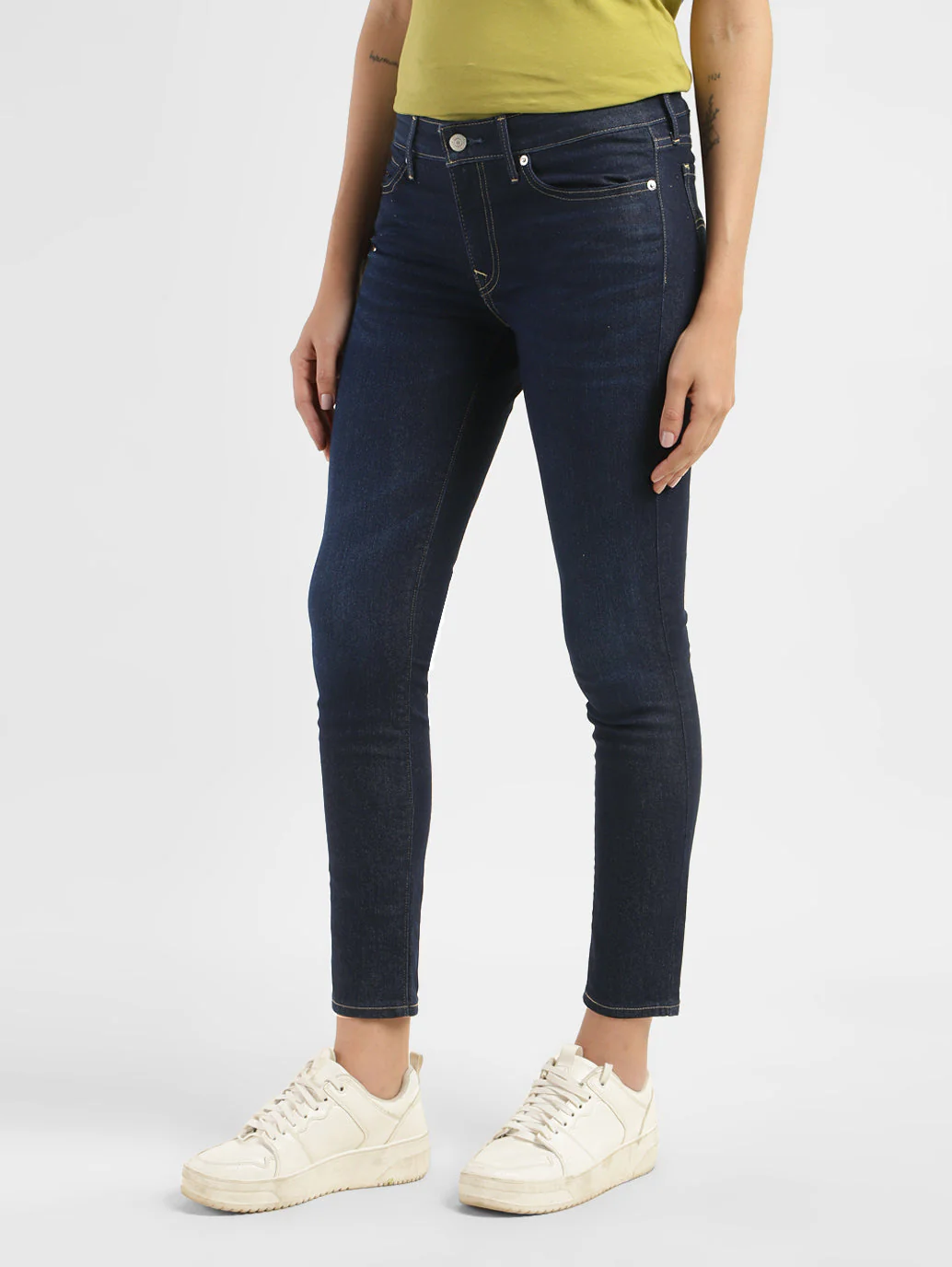 Women's 711 Blue Skinny Fit Mid Rise Jeans - Image 4