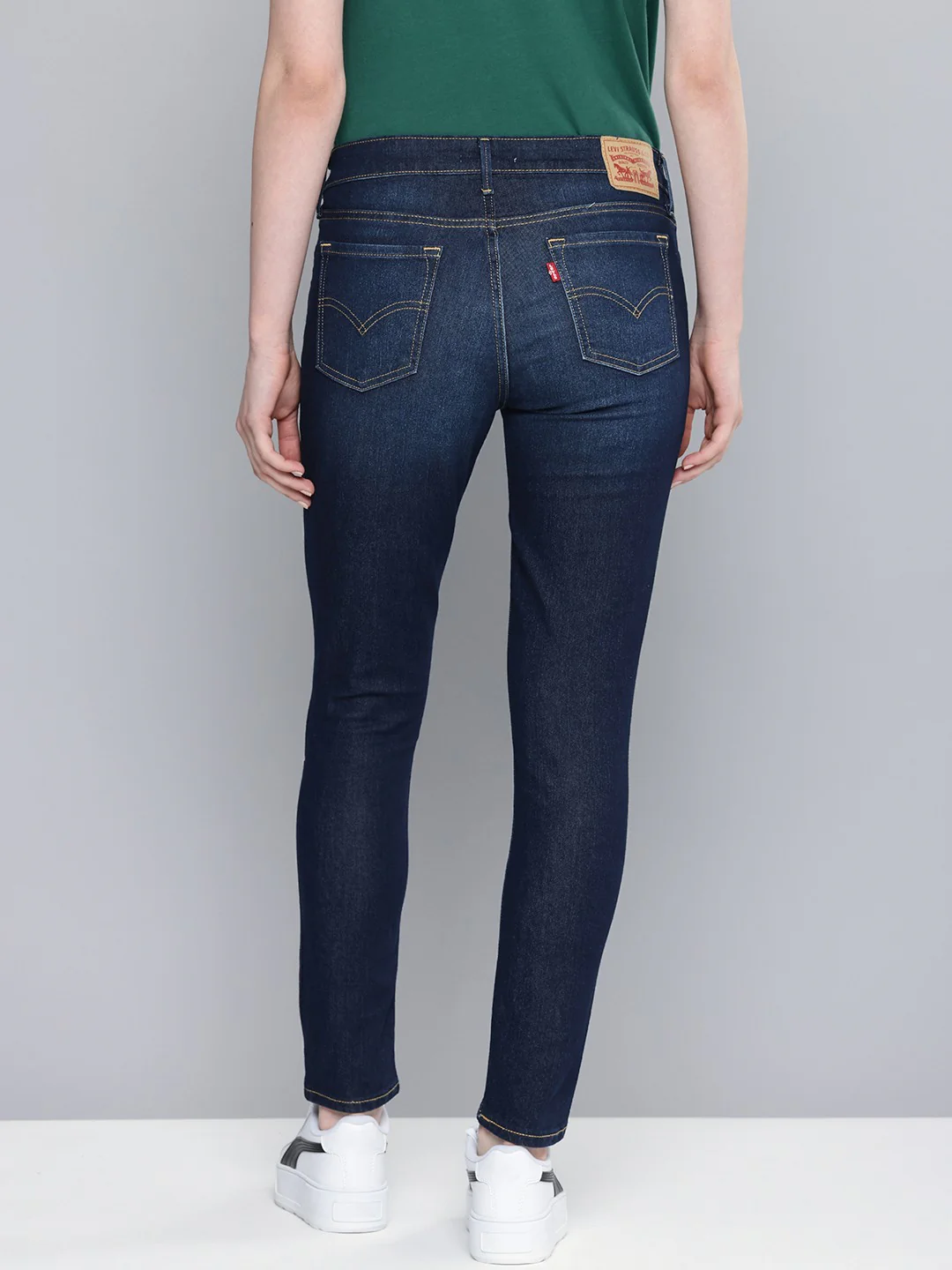 Women's 711 Blue Skinny Fit Mid Rise Jeans - Image 4