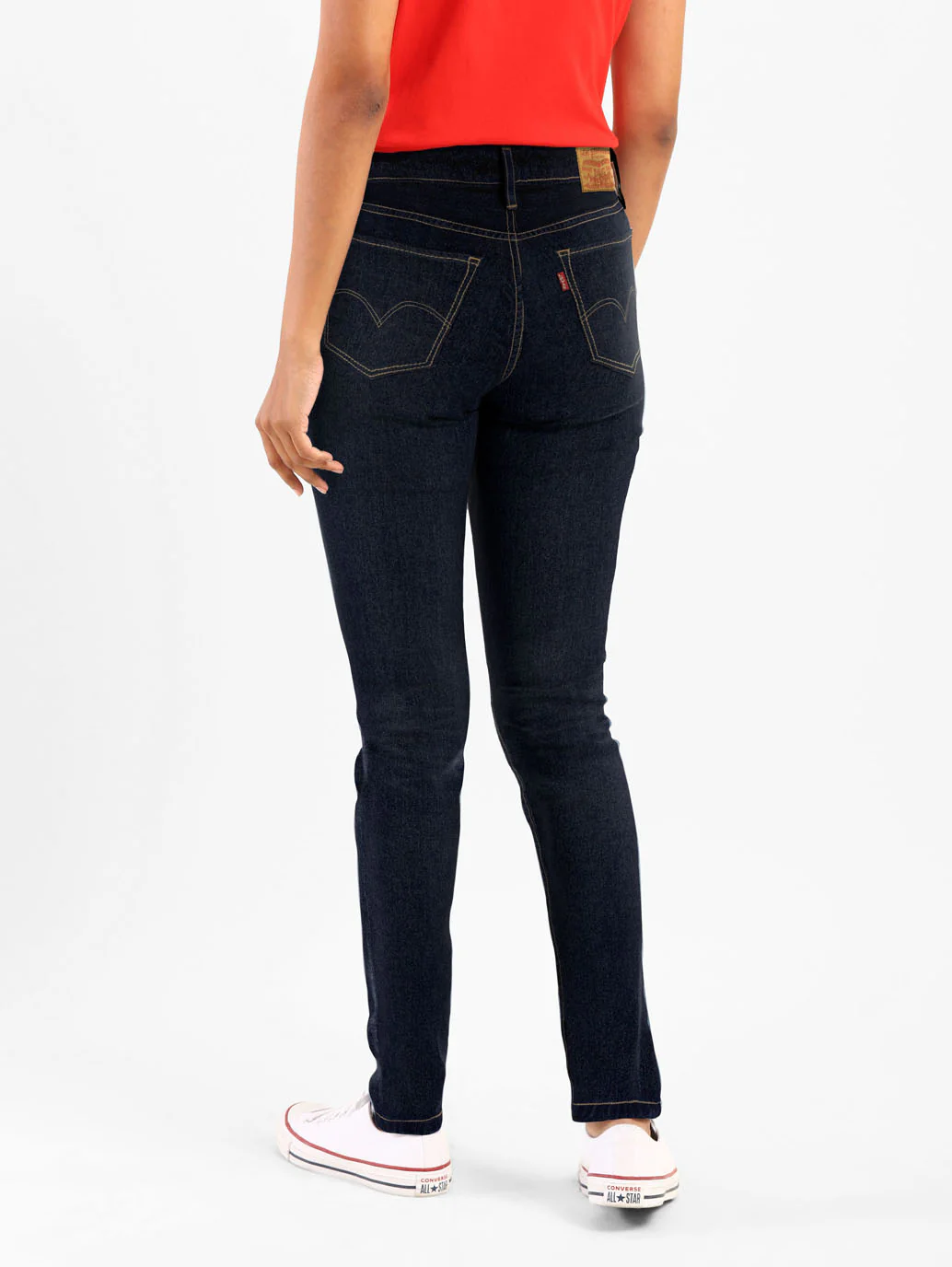 Women's 711 Navy Blue Skinny Fit Mid Rise Jeans - Image 2