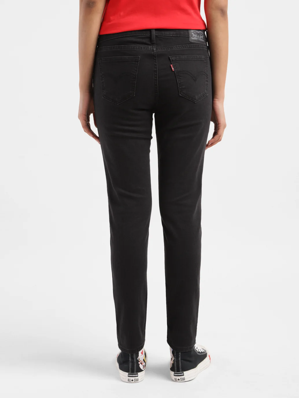 Women's 711 Black Skinny Fit Mid Rise Jeans - Image 3