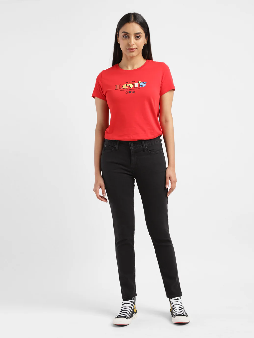 Women's 711 Black Skinny Fit Mid Rise Jeans - Image 7