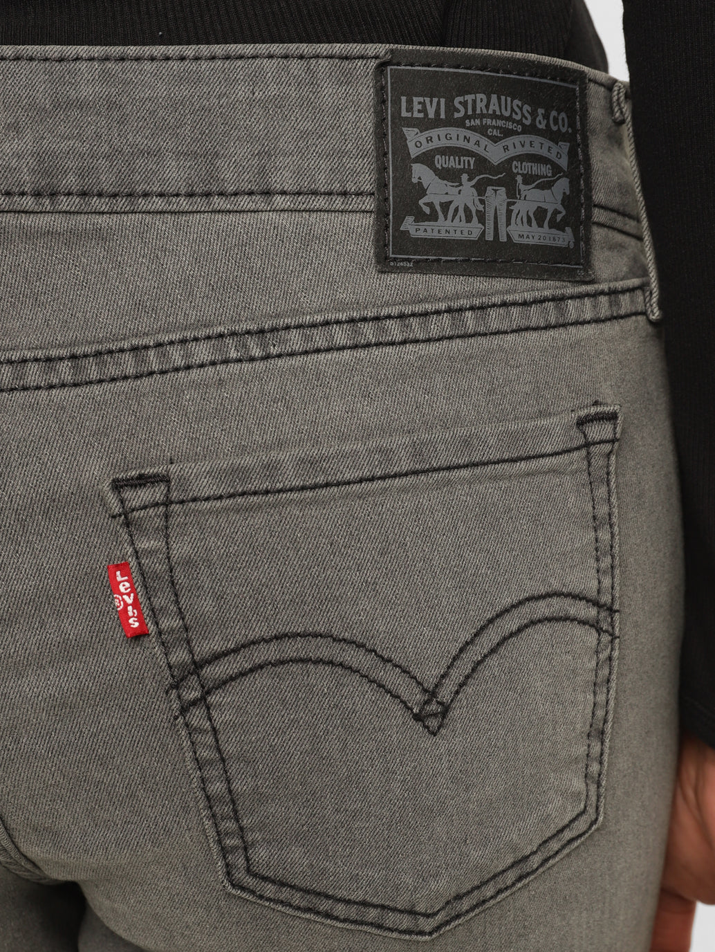 Women's 711 Grey Skinny Fit Mid Rise Jeans - Image 6