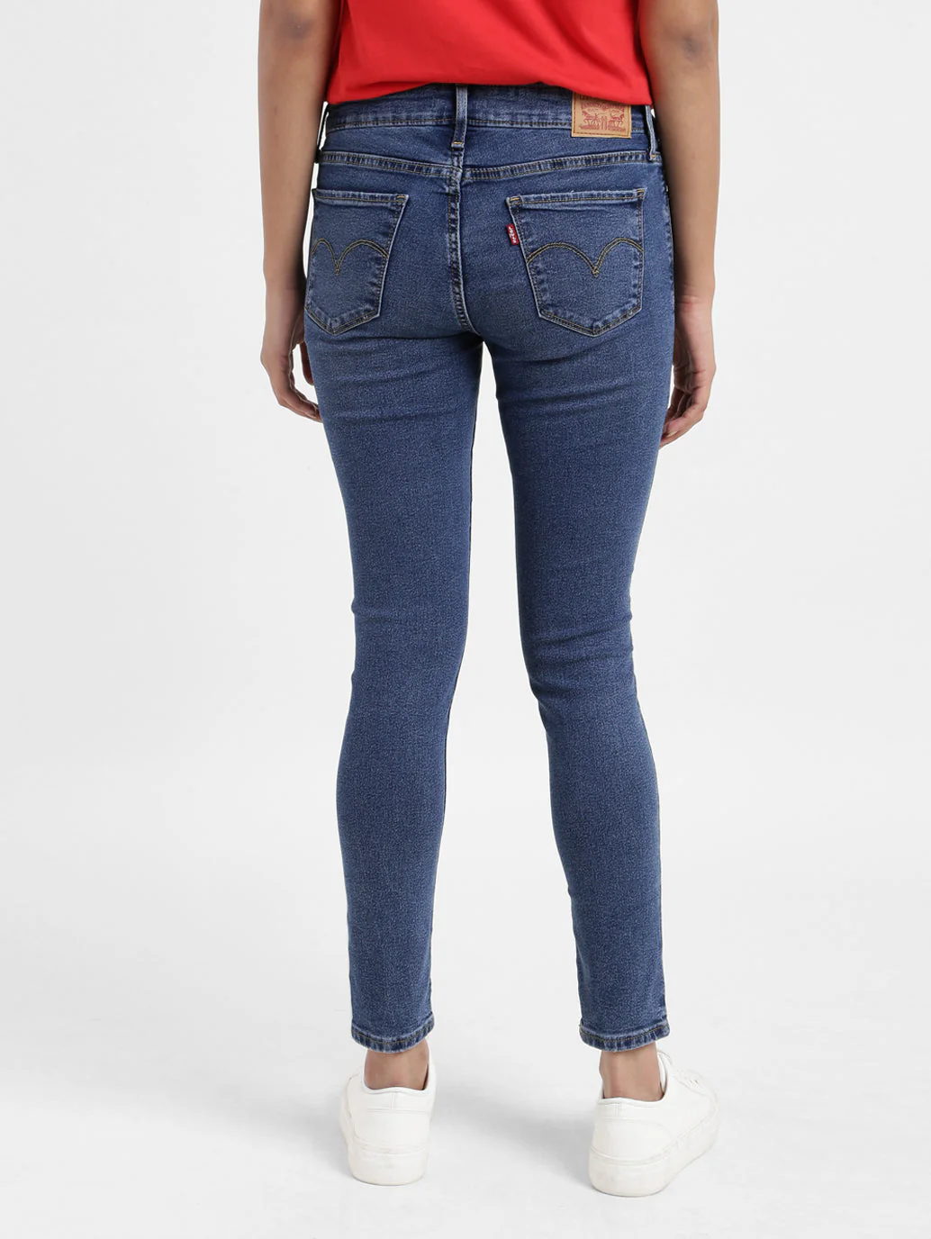 Women's 711 Blue Skinny Fit Mid Rise Jeans - Image 3
