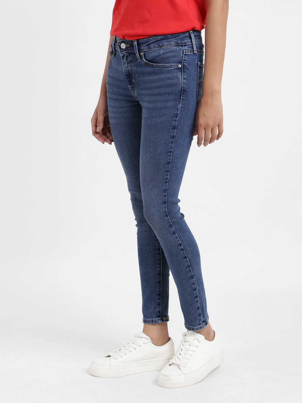 Women's 711 Blue Skinny Fit Mid Rise Jeans - Image 4