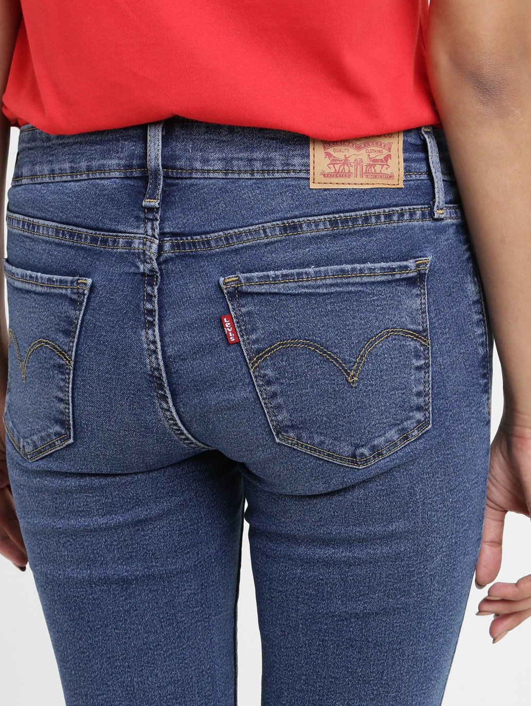 Women's 711 Blue Skinny Fit Mid Rise Jeans - Image 5