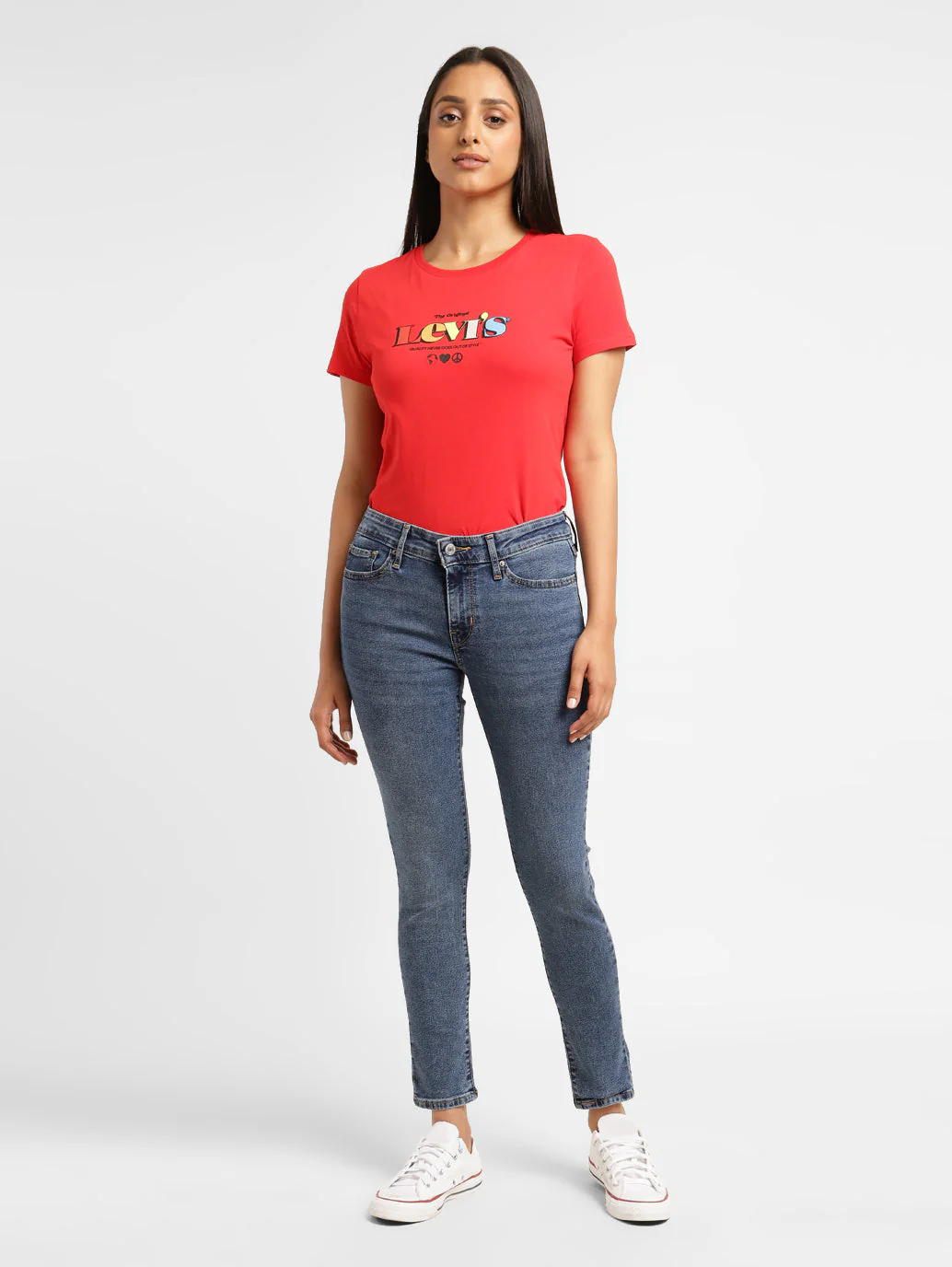 Women's 711 Blue Skinny Fit Mid Rise Jeans - Image 7