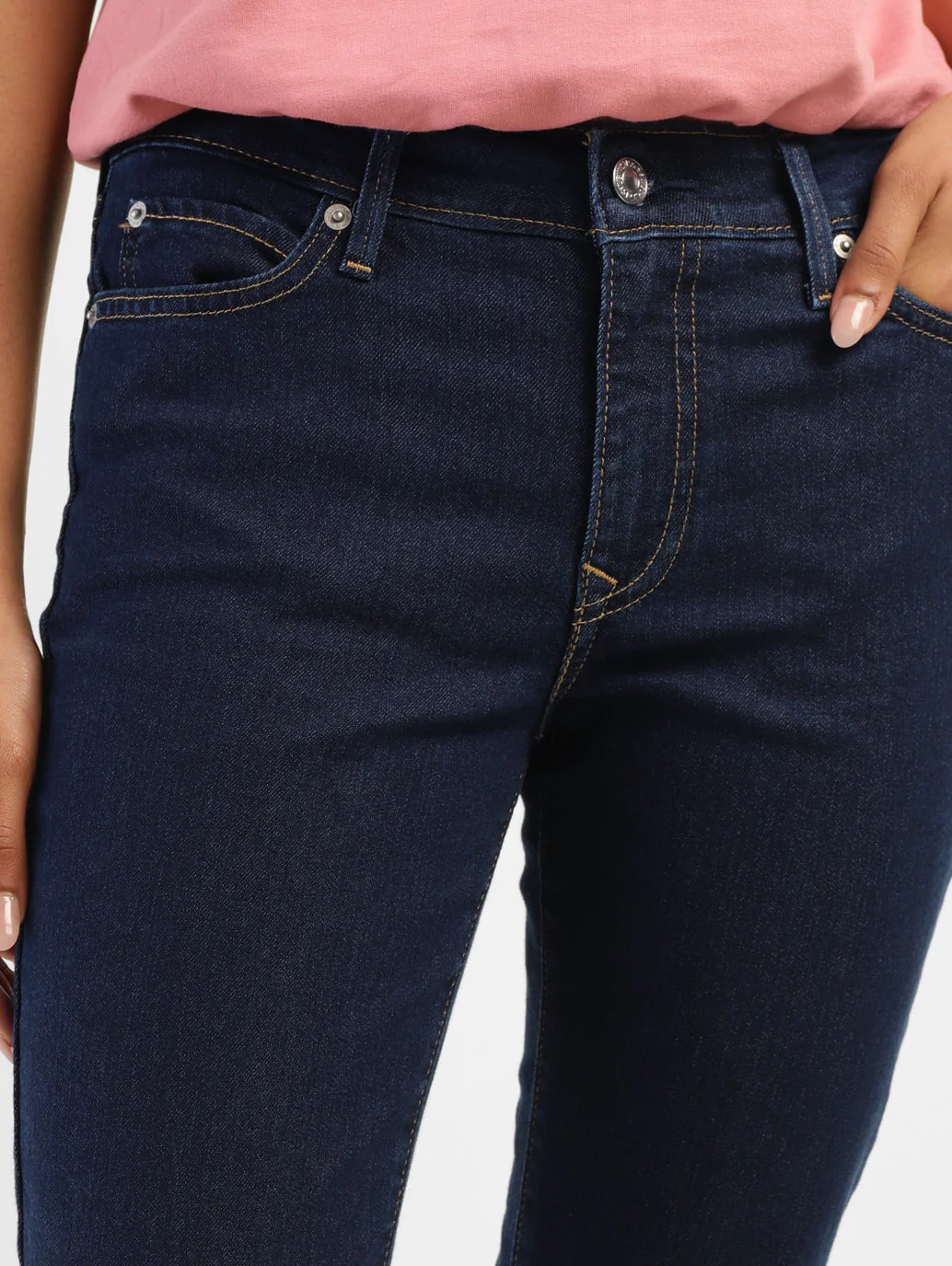 Women's 711 Navy Blue Skinny Fit Mid Rise Jeans - Image 5