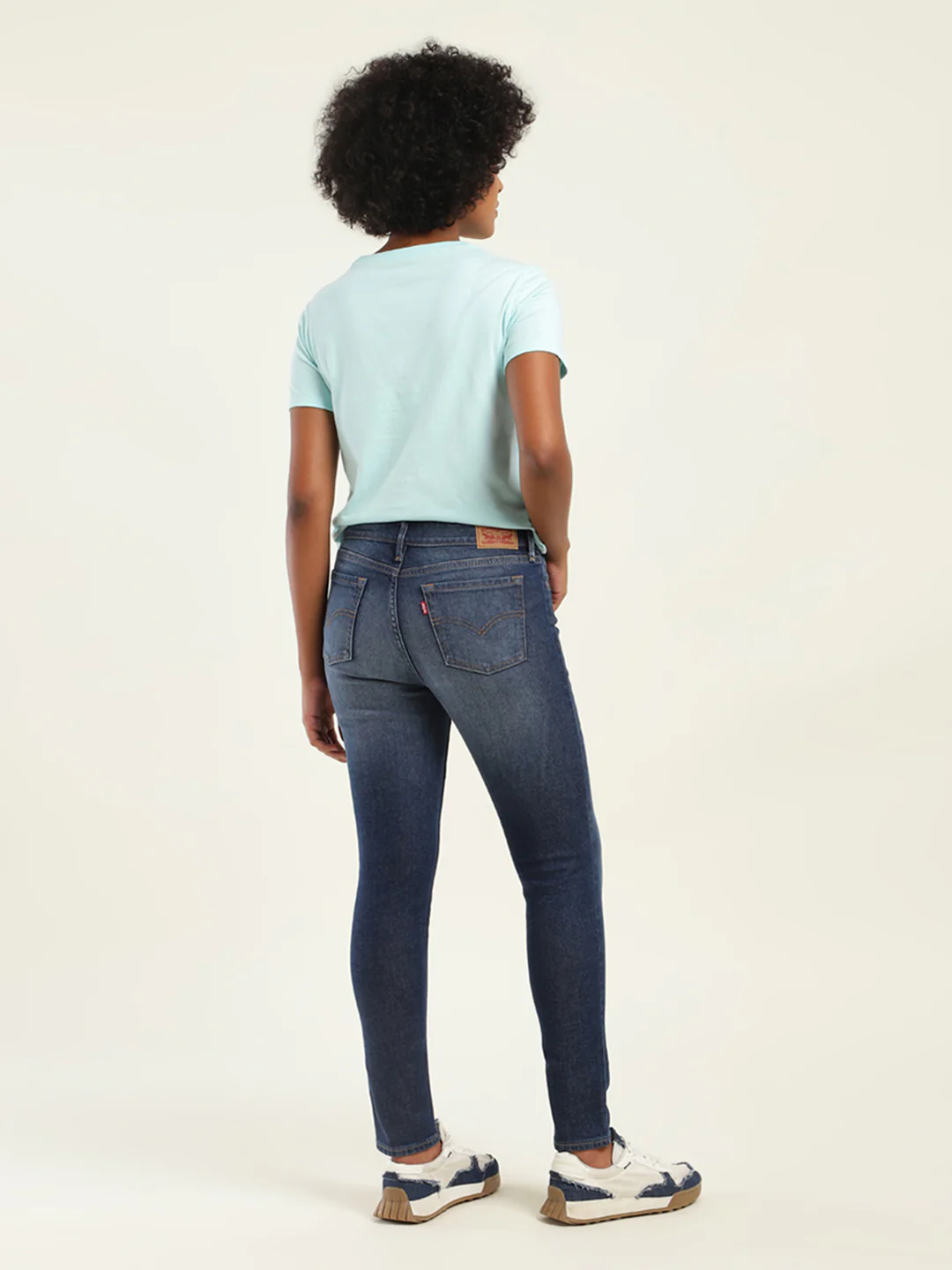 Women's 711 Blue Skinny Fit Mid Rise Jeans - Image 3