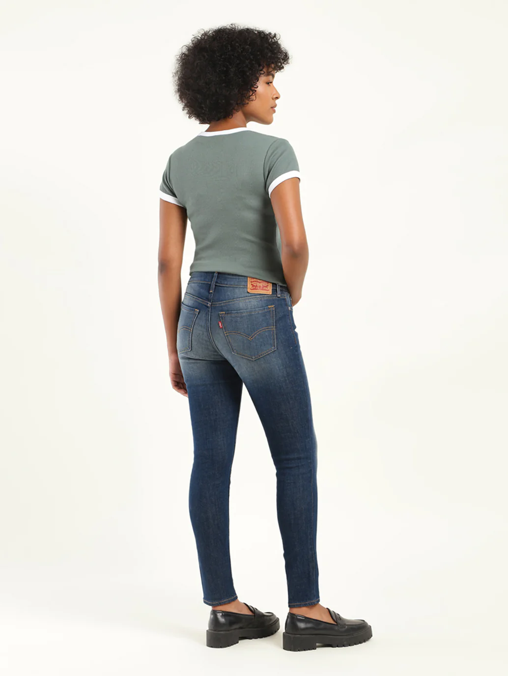 Women's 711 Blue Skinny Fit Mid Rise Jeans - Image 4