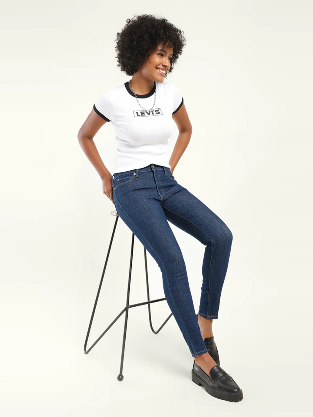Women's 711 Blue Skinny Fit Mid Rise Jeans - Image 2