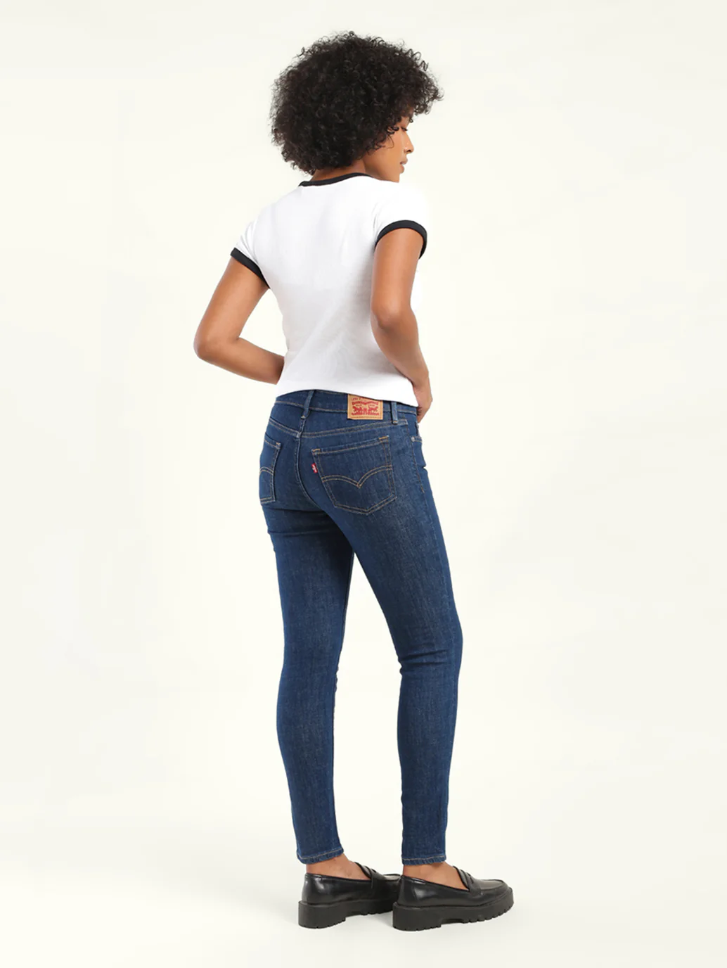 Women's 711 Blue Skinny Fit Mid Rise Jeans - Image 4