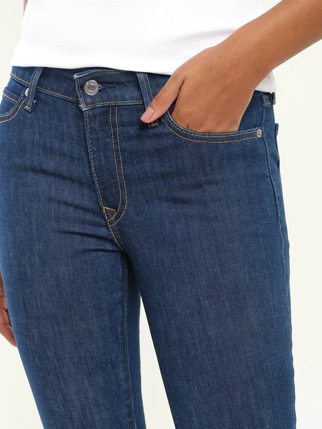 Women's 711 Blue Skinny Fit Mid Rise Jeans - Image 5