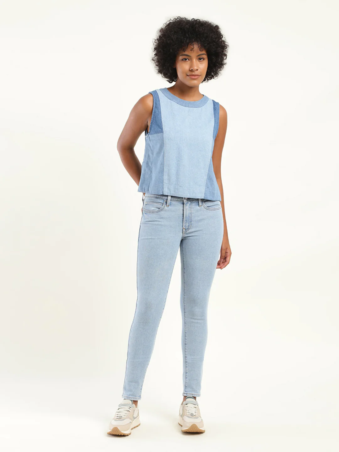 Women's 711 Blue Skinny Fit Mid Rise Jeans - Image 2