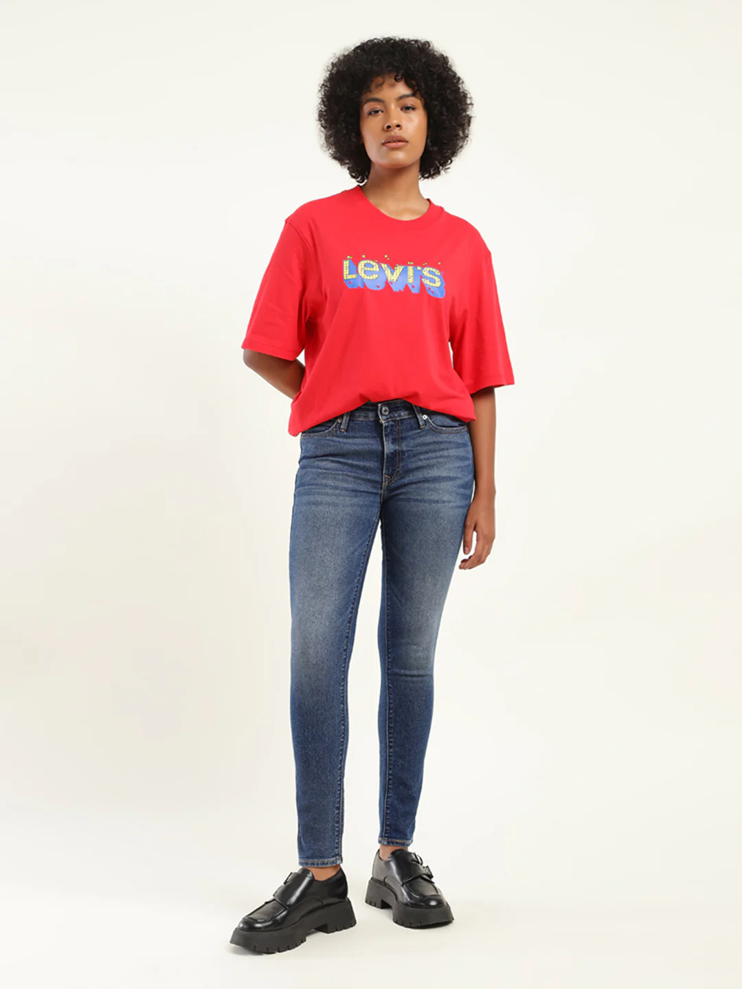 Women's 711 Blue Skinny Fit Mid Rise Jeans - Image 2