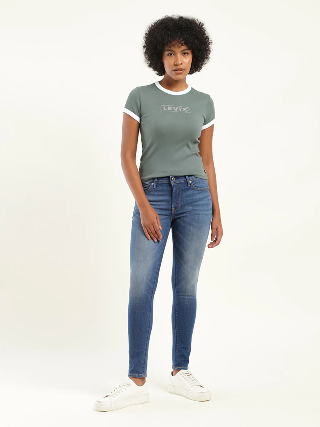 Women's 711 Blue Skinny Fit Mid Rise Jeans - Image 2