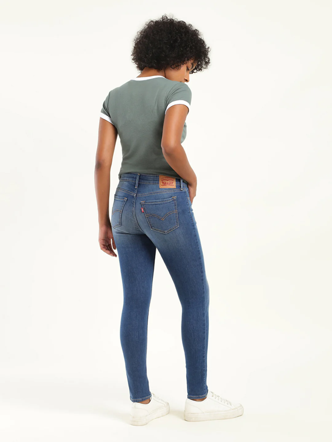 Women's 711 Blue Skinny Fit Mid Rise Jeans - Image 3