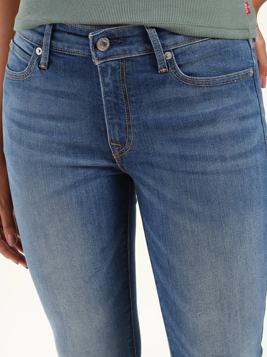 Women's 711 Blue Skinny Fit Mid Rise Jeans - Image 4