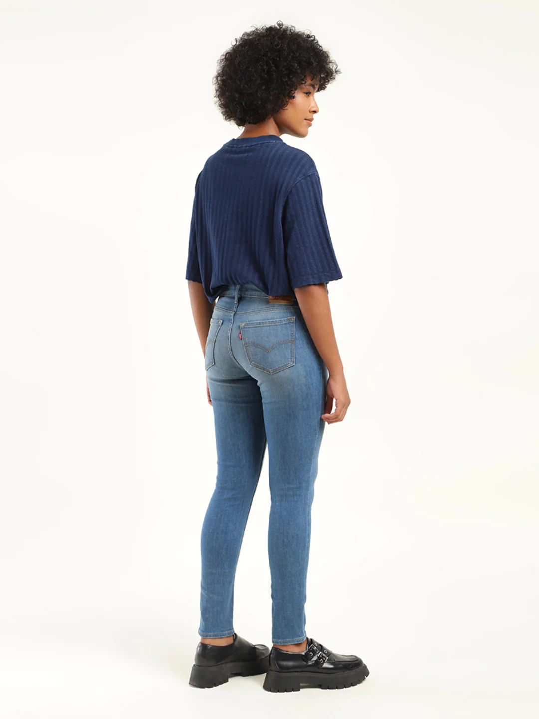 Women's 711 Blue Skinny Fit Mid Rise Jeans - Image 3