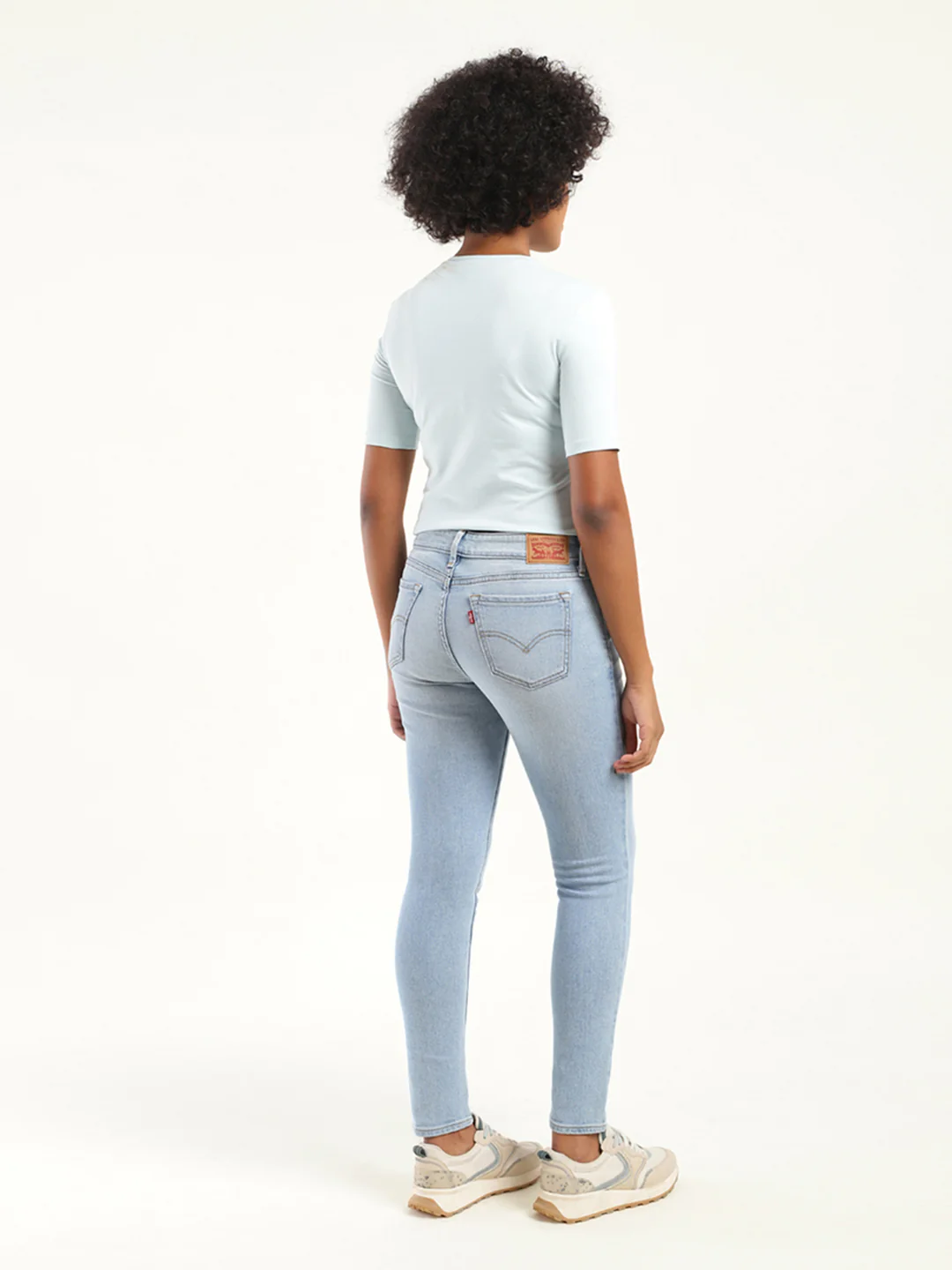 Women's 711 Blue Skinny Fit Mid Rise Jeans - Image 3