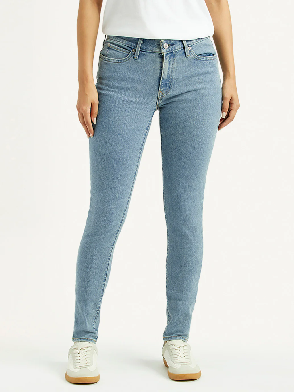 Women's 711 Light Blue Skinny Fit Mid Rise Jeans - Image 2